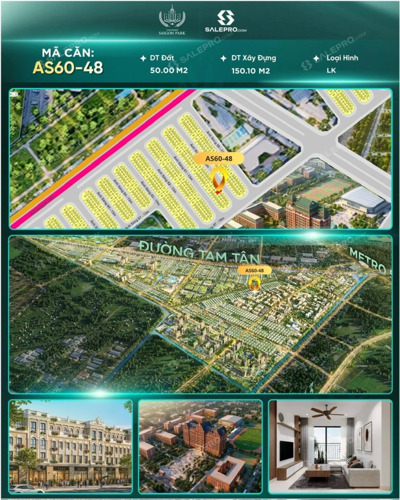 Kính gửi Anh/Chị thông tin căn:🔹 Mã căn: AS60-48 NHÀ PHỐ VINHOMES HỐC MÔN