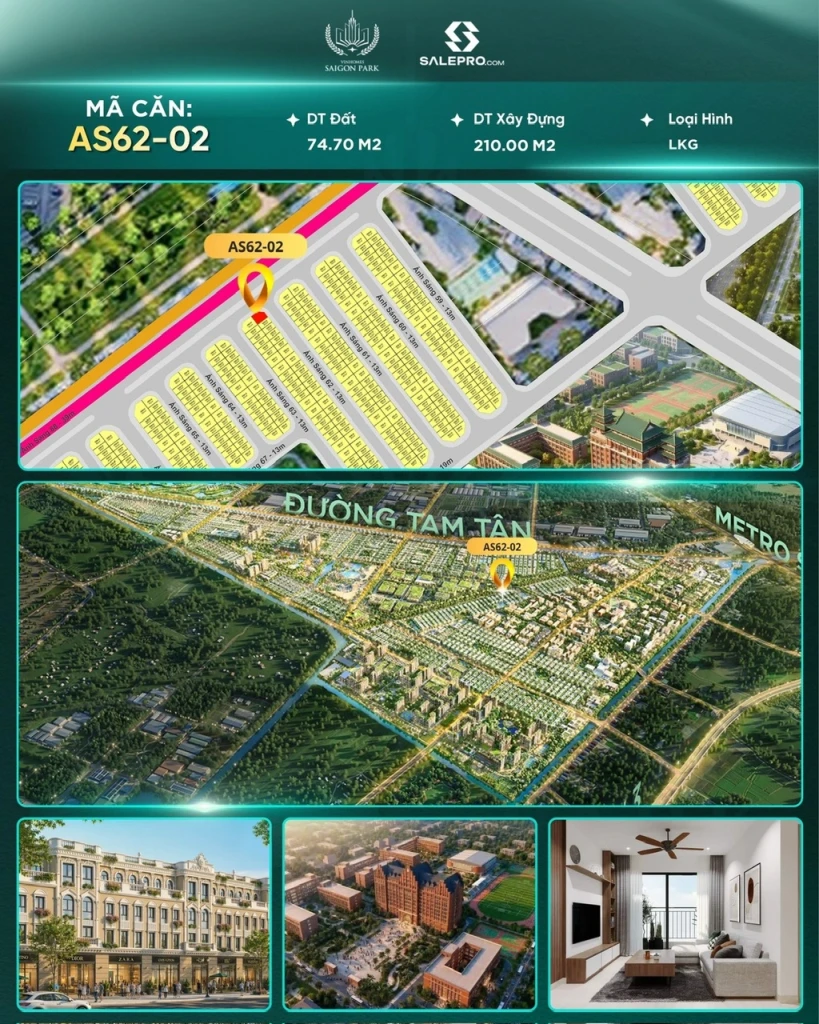 Kính gửi Anh/Chị thông tin căn:🔹 Mã căn: AS62-02 CĂN GỐC VINHOMES HỐC MÔN