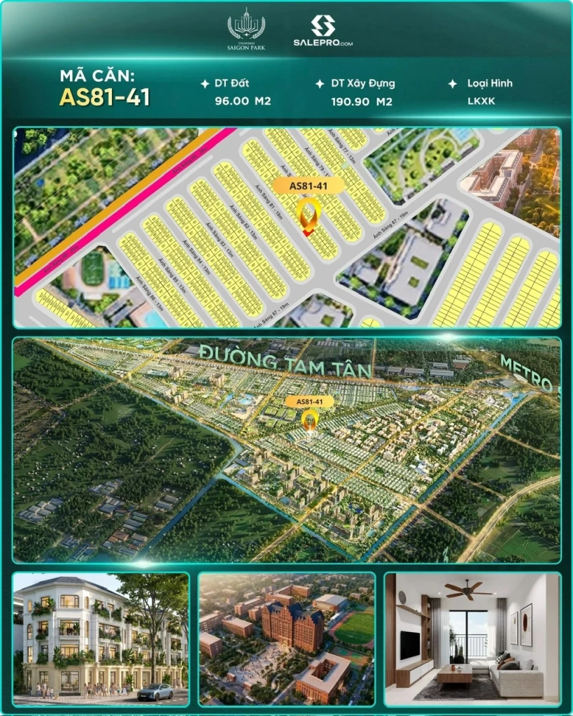 Kính gửi Anh/Chị thông tin căn:🔹 Mã căn: AS81-41 CĂN XẼ KHE  VINHOMES HỐC MÔN