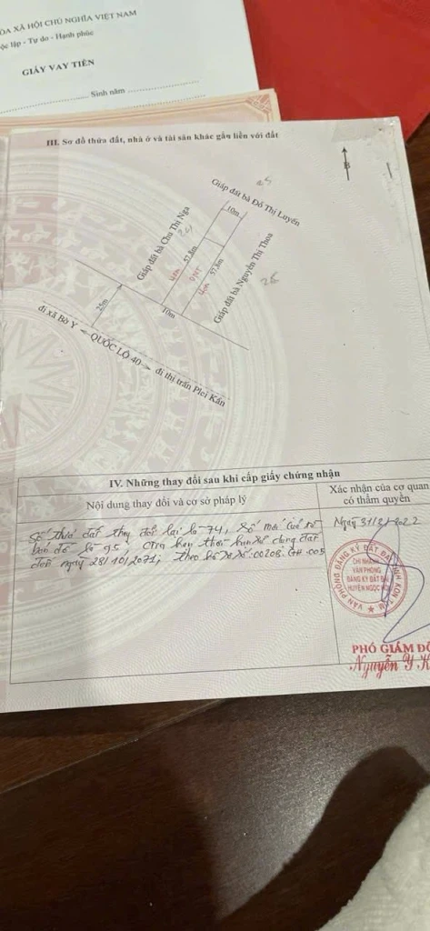 Đất mặt tiền ql40  Ngang 10m.dài 50m.thổ cư 400m2