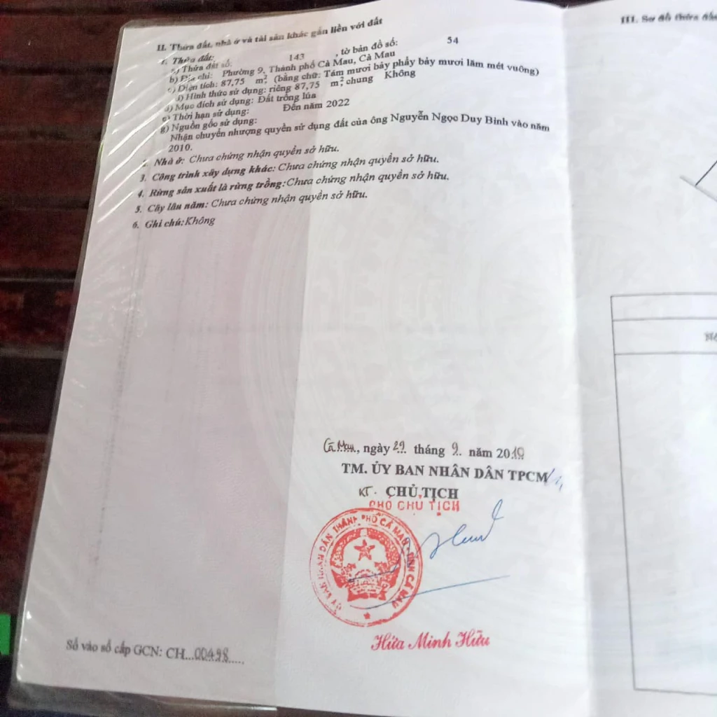 Bán nhà cấp 4 giá rẻ lộ 2m , cách đường Nguyễn Trãi 200m p9 cà mau