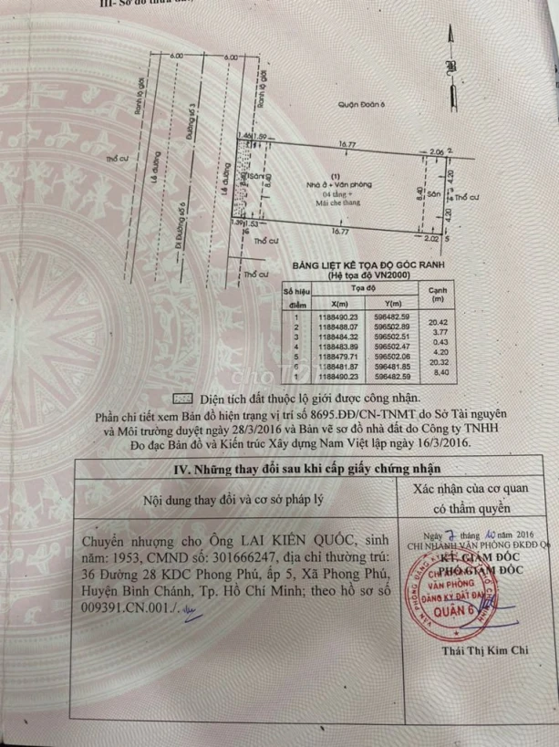 Bán Nhà Mặt Tiền 16 Đường Số 3, P11, Q6