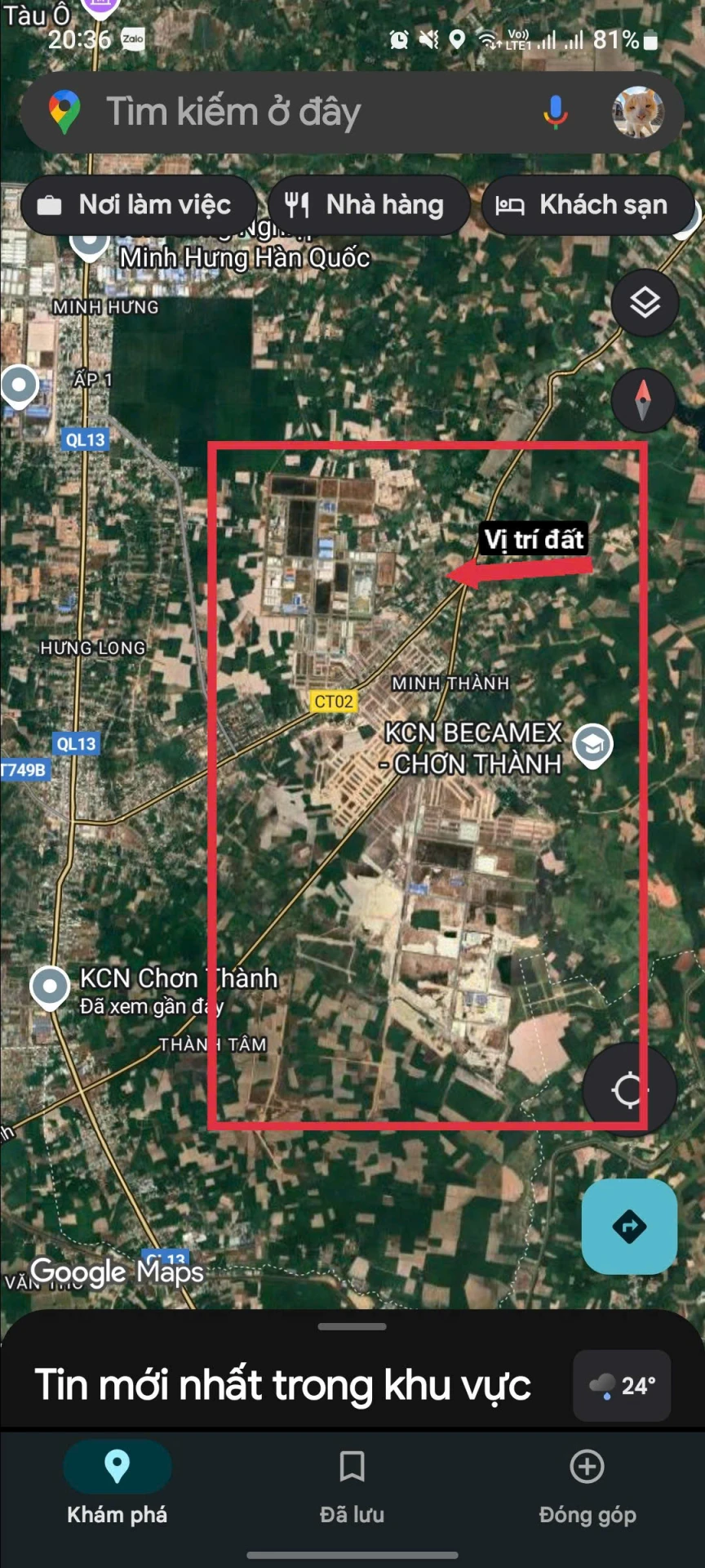 250tr/440m2 sở hữu đất cạnh kcn becamẽ 4600ha