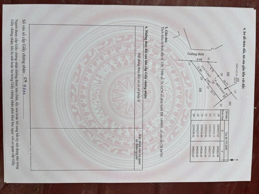 BÁN GẤP LÔ ĐẤT # 145 m2