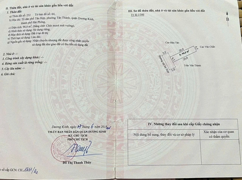 1.5 tỷ 88m2 ngõ 199 Tân Thành Dương Kinh Zalo 0567222555