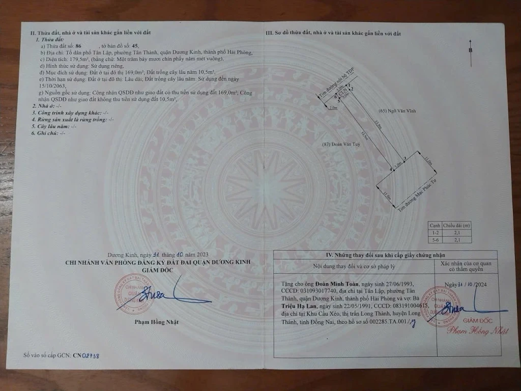 🌟 ĐẤT 2 MẶT TIỀN – MẶT ĐƯỜNG TRỤC CHÍNH MẠC PHÚC TƯ – TÂN THÀNH – DƯƠNG KINH 🌟