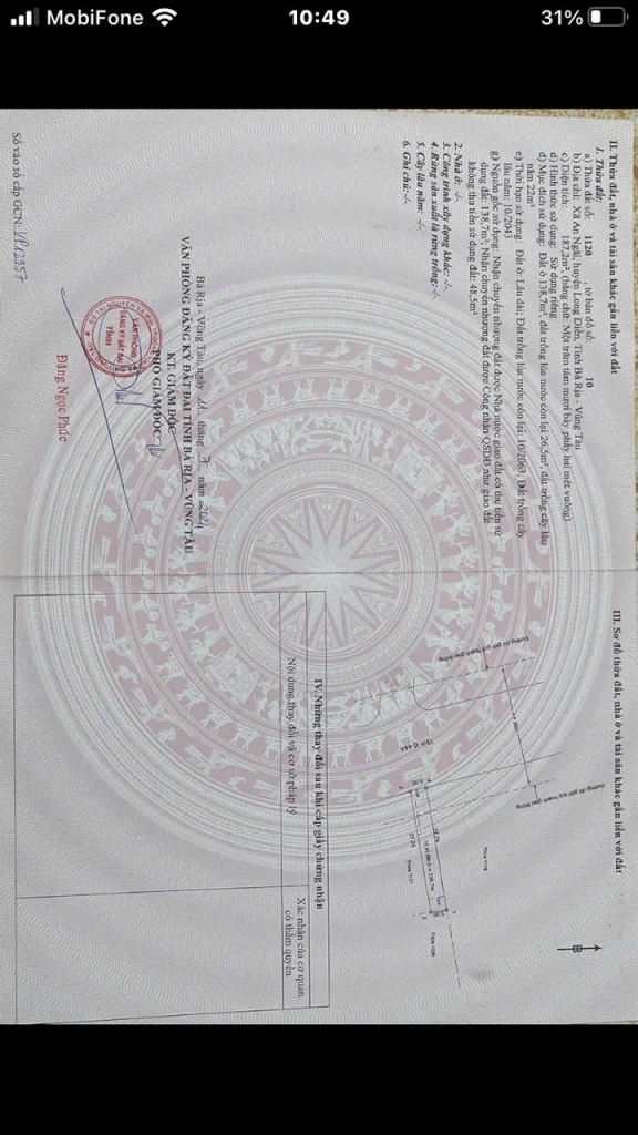 Mặt đường tỉnh lọ 44a 5 x35 có 100 tc giá 2 ty500 thương lượng