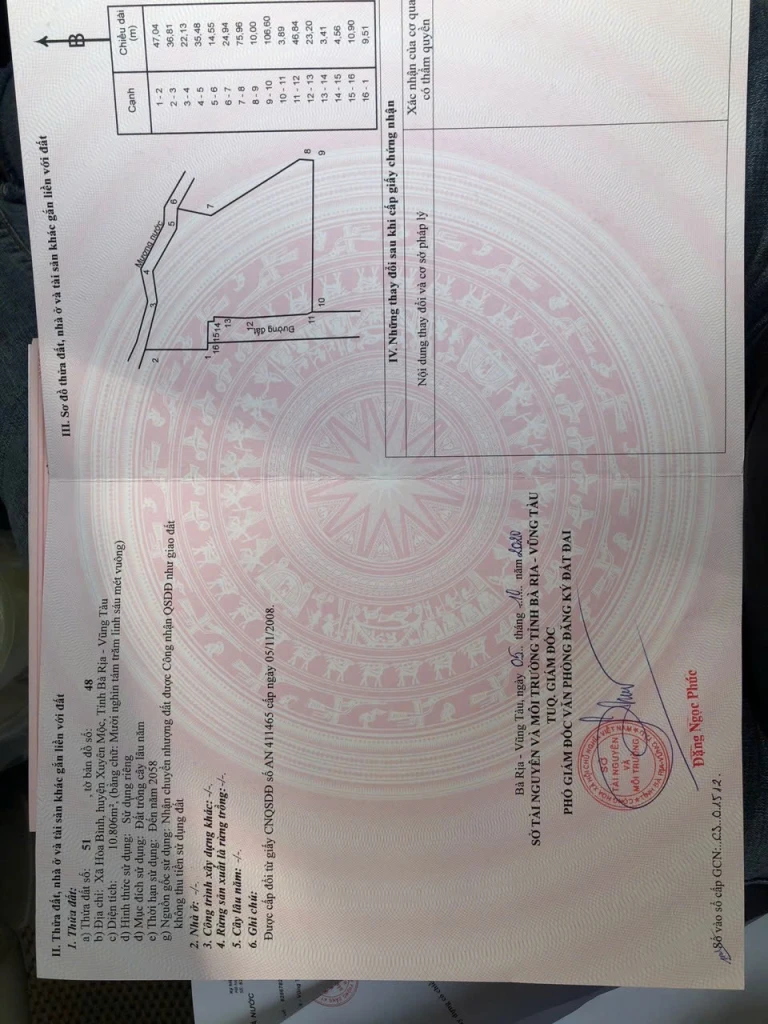 Diện tích 25400m2 đất tại Hoà Bình, Xuyên Mộc , BRVT.