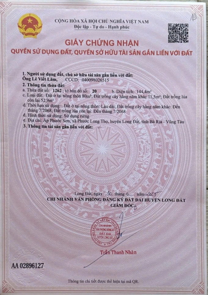 Chủ bán 8 nền liền kề phướclong thọ gần kcn đát đỏ