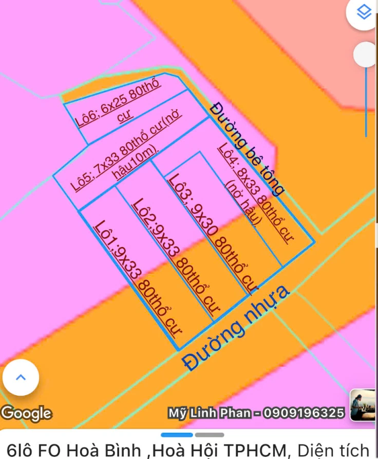 6Lô FO ...... Vị trí đất nằm trục đường nhựa cách tĩnh lộ 328 100m