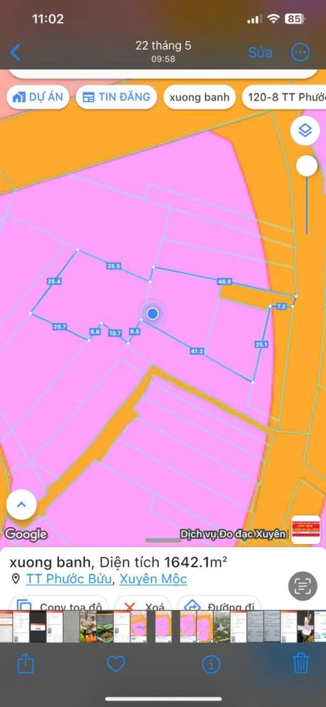 Bán 3 lô đất tổng 1600m có 2 nhà cấp 4 200 thổ cư ở khu phố Xóm Rẫy - Thị Trấn Phước Bửu