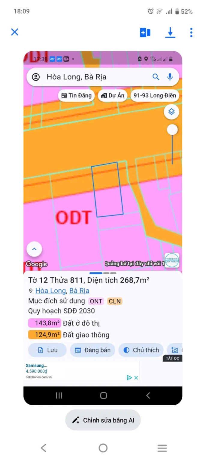 bán nhà tiền tỉnh lộ 52 hoà long tam long hcm