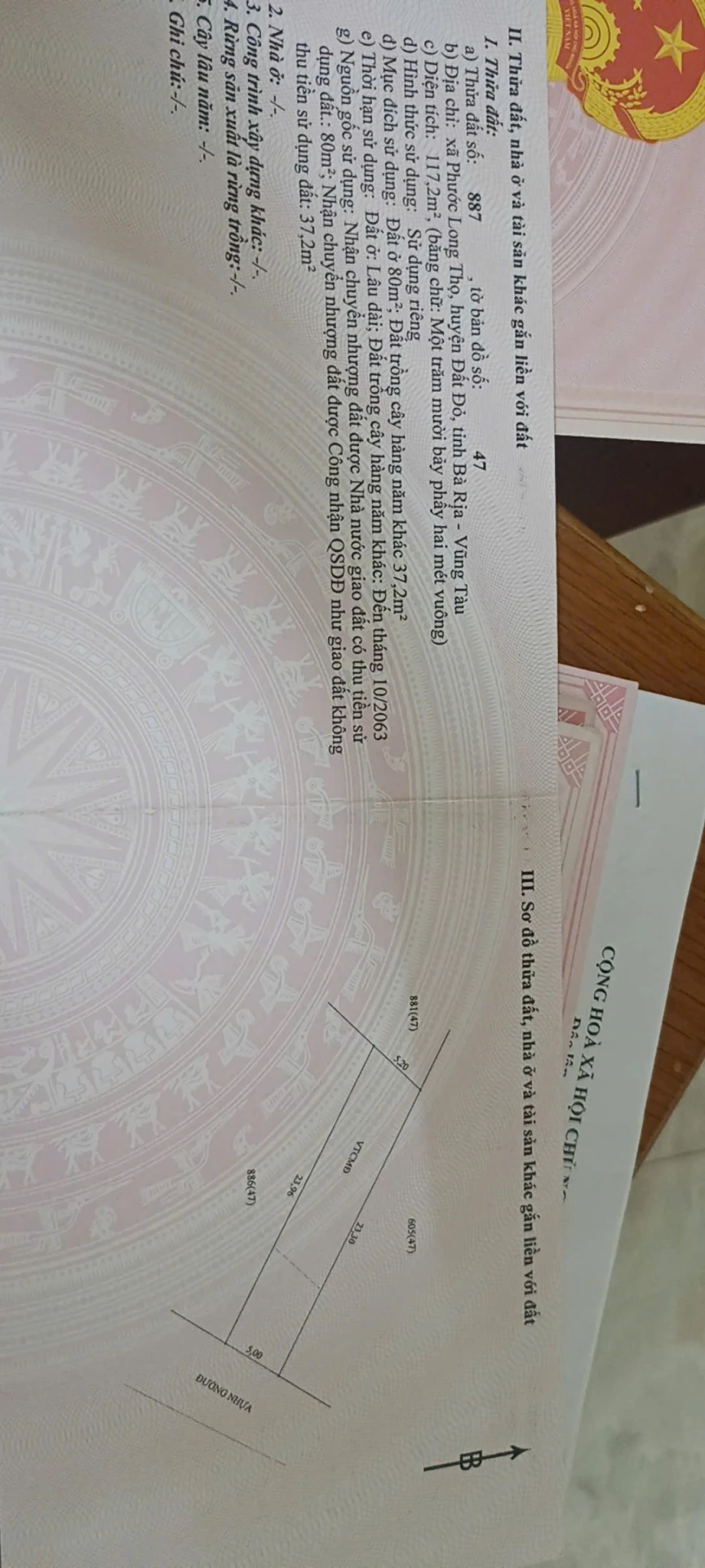 Chủ cần bán gấp trong tết 2 nền mặt tiền nhựa tim vàng phước long thọ