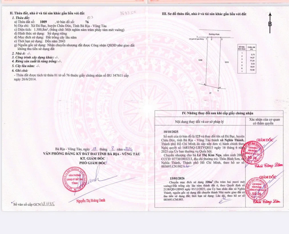 1500mv 320mv thổ cư , 20m mt quản phú tân an đường nhựa 6m