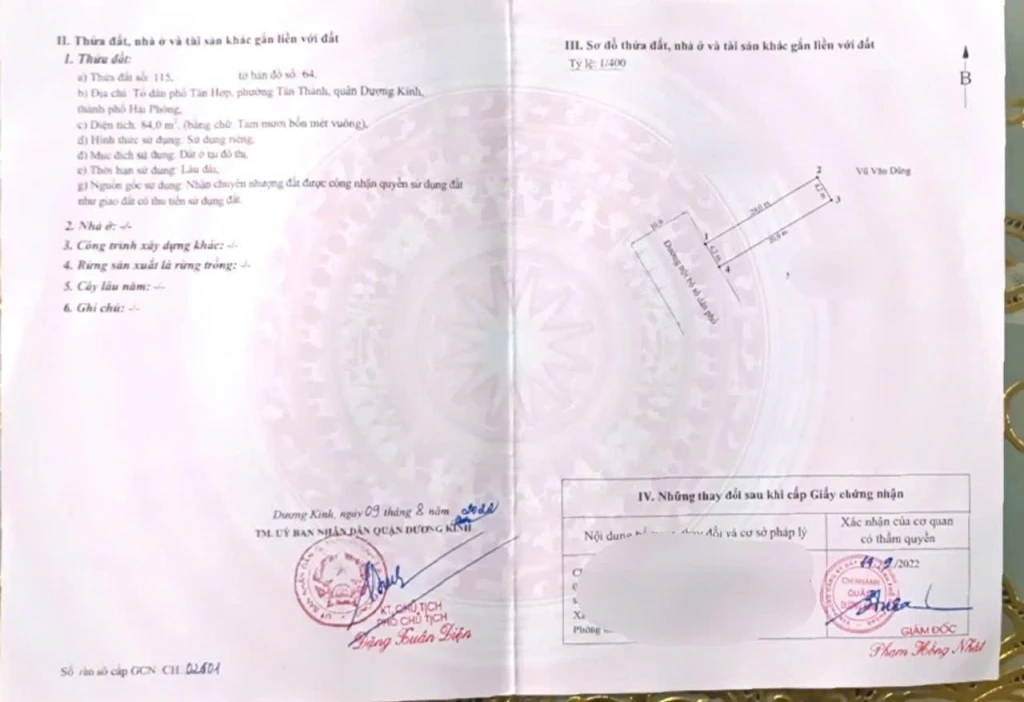 ĐẤT NGÕ 183 TÂN THÀNH DƯƠNG KINH – ĐƯỜNG 10M Ô BÀN CỜ – 84M2 – GIÁ 2,X TỶ – ZALO 0567 222 555