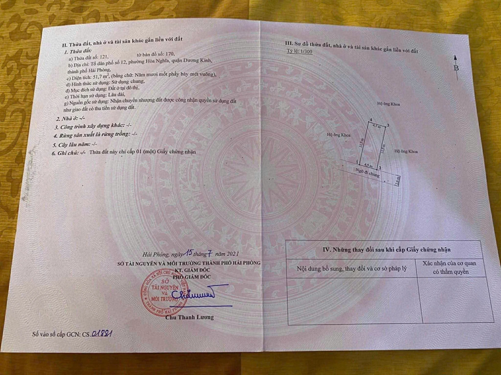 Bán đất TDP Hoà Nghĩa Dương Kinh 51,7m² – lô đẹp hiếm tầm tiền thấp, gần Phạm Văn Đồng  ZALO 0567 222 555