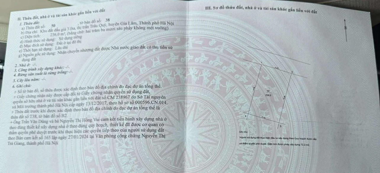 CHÍNH CHỦ CẦN BÁN 236 M2 KHU ĐÔ THỊ 31HA - GIÁ 145 TR/M2, LH 0985865658