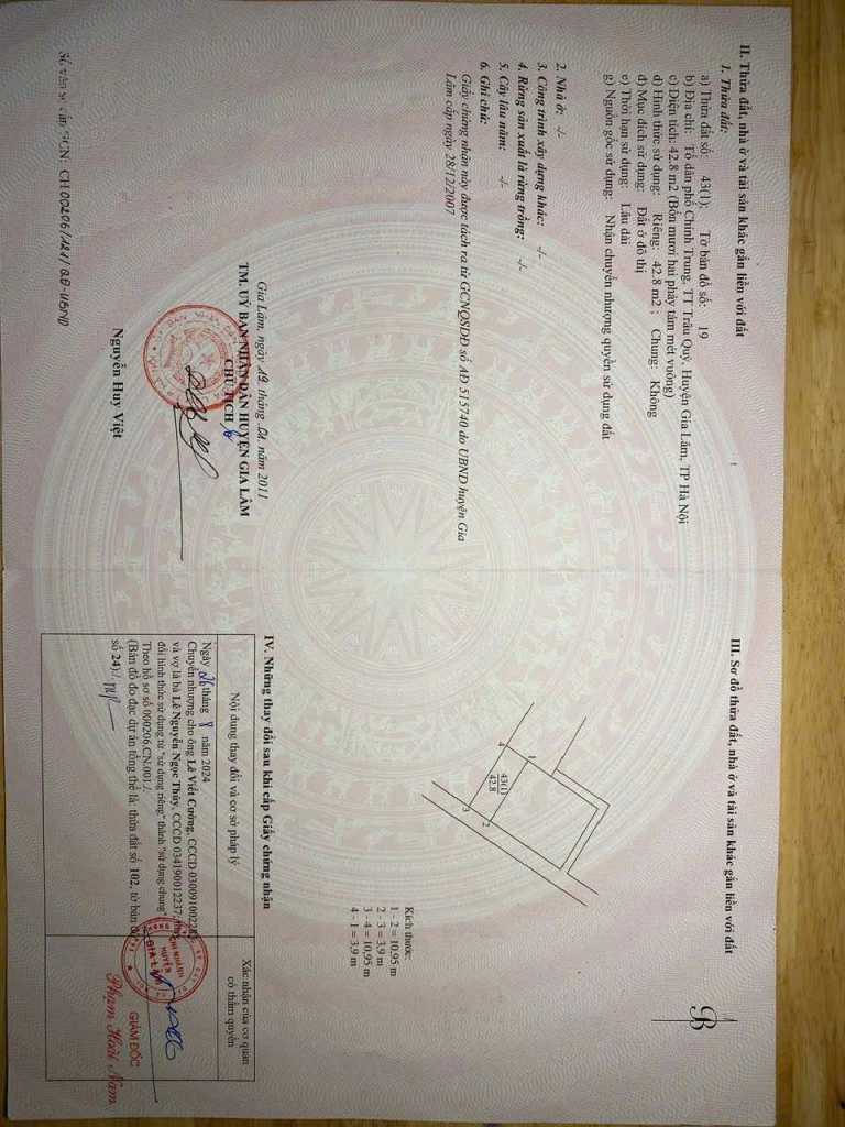 CHÍNH CHỦ CẦN BÁN 40 M2 TRÂU QUỲ - GIA LÂM, GIÁ NHỈNH 6.X TỶ, LIÊN HỆ 0985865658