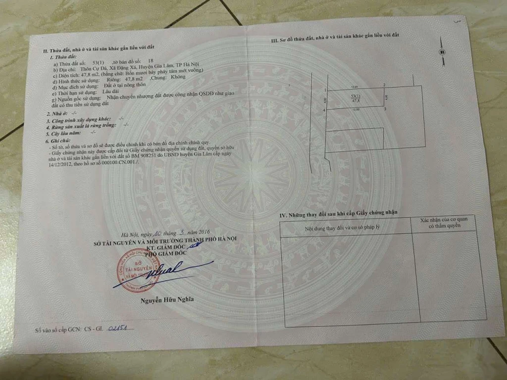 BÁN ĐẤT MẶT HỒ ĐẶNG XÁ, 48 M2 GIÁ 4.8 TỶ, LH 0985865658