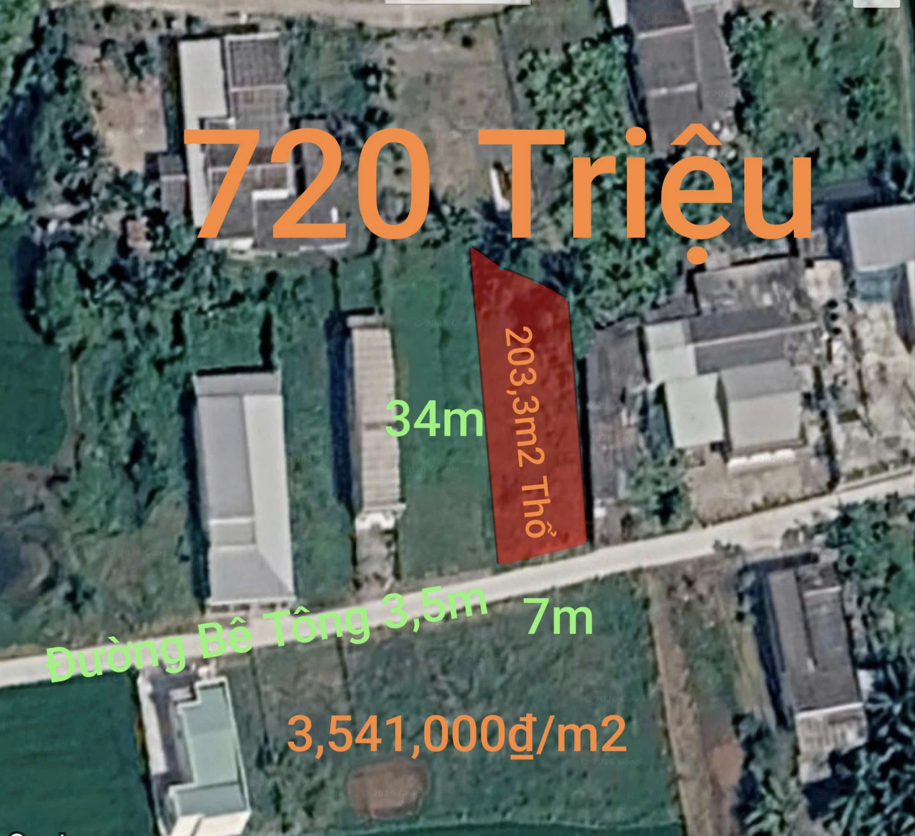 Bán lô đất thổ gần làm nhà vườn gần Quốc Lộ 50B giá 720 triệu
