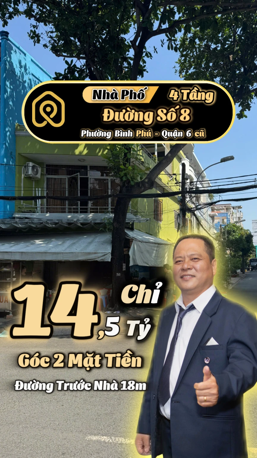 💎 NHÀ 4 TẦNG GÓC 2 MẶT TIỀN BÌNH PHÚ QUẬN 6 - TÌM NHÀ PHỐ - TIMNHAPHO.VN