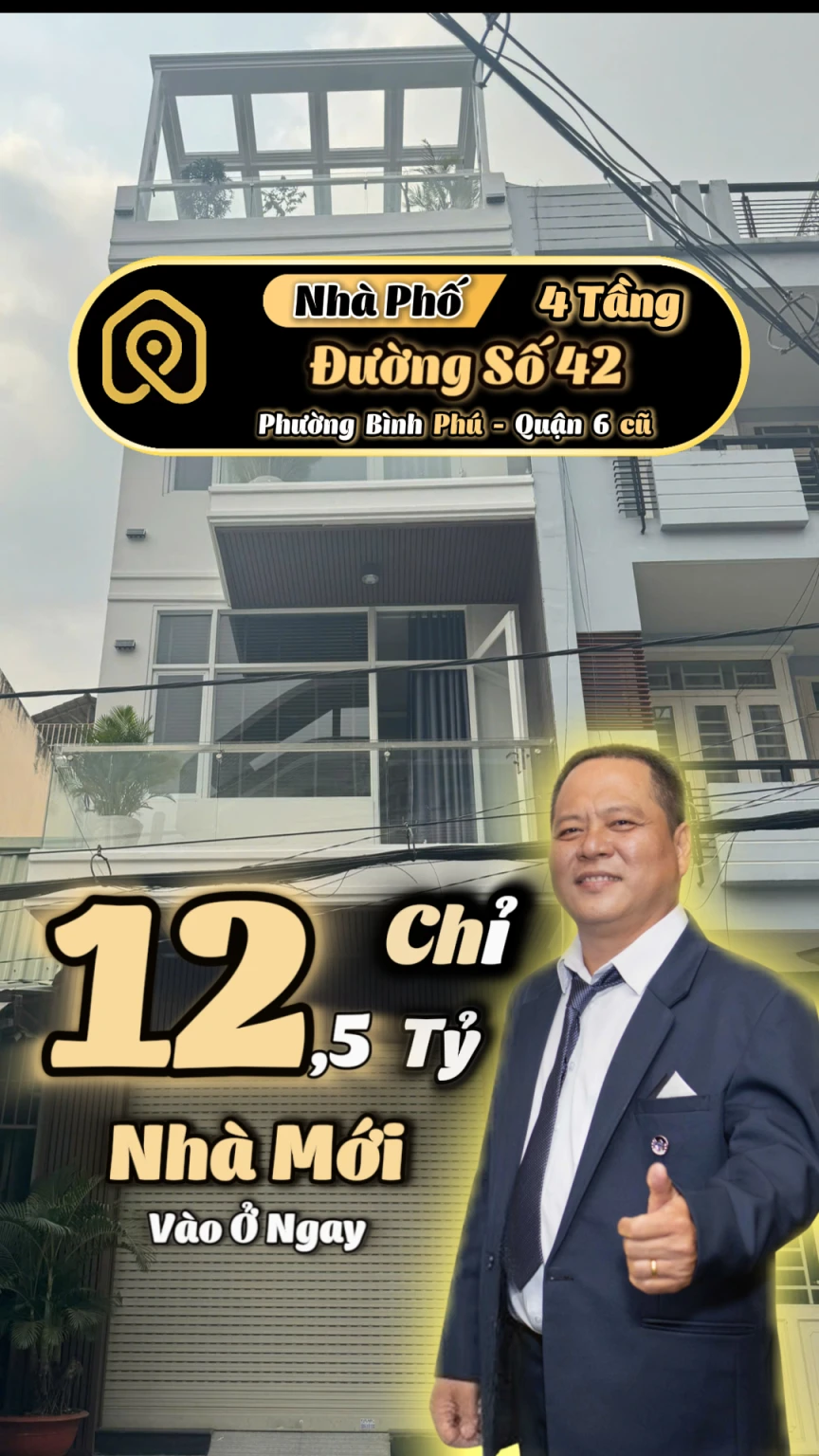 💎 NHÀ MỚI 4 TẦNG – MẶT TIỀN KHU BÌNH PHÚ QUẬN 6 - TÌM NHÀ PHỐ - TIMNHAPHO.VN