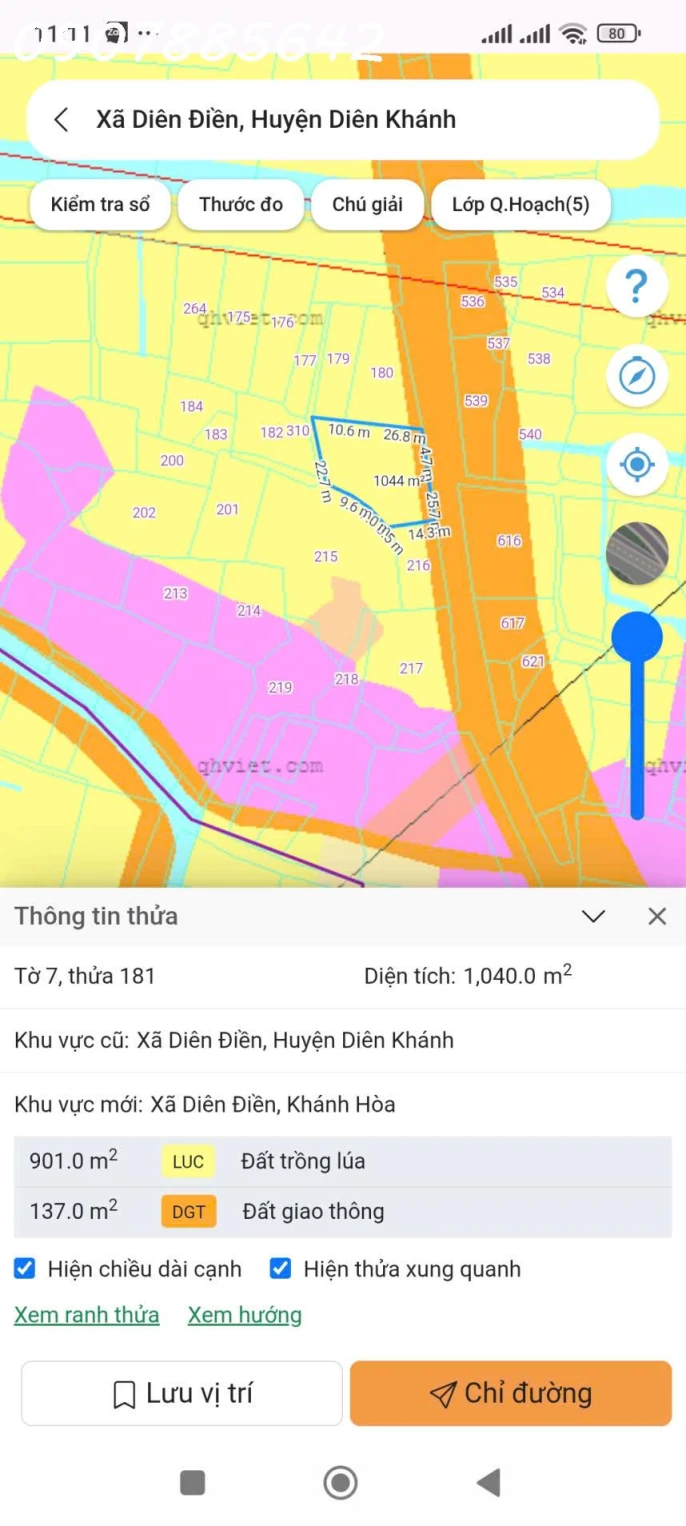 BÁN LÔ ĐẤT LÚA NGAY KHU DÂN CƯ DIÊN ĐIỀN KHÁNH HOÀ