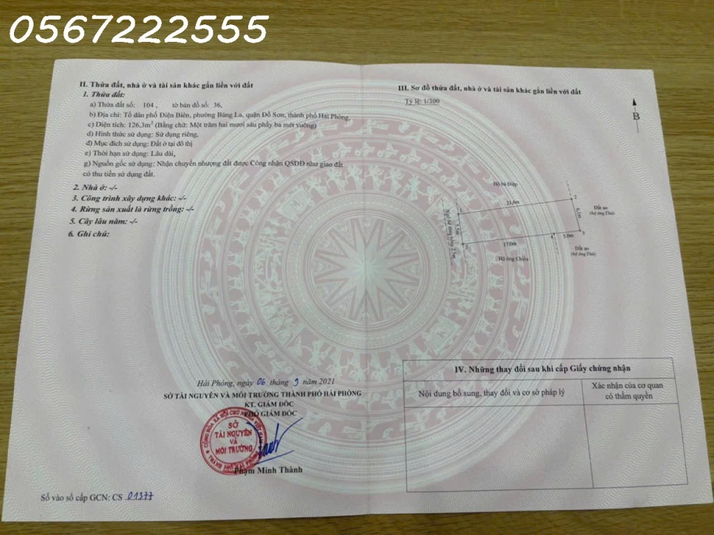 Bán đất Bàng La, Đồ Sơn sát chợ - Diện tích 126m2 nở hậu - ZALO 0567 222 555