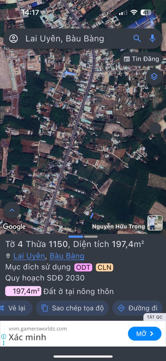 Bán Lô Đất Thị Trấn Lai Uyên, Bàu Bàng, Bình Dương