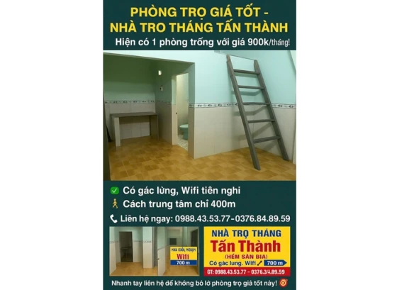 Cho thuê phòng trọ giá rẻ tại Phú Tân (TP.Bến Tre), tỉnh Vinh Long, 900k/p. 0988435377