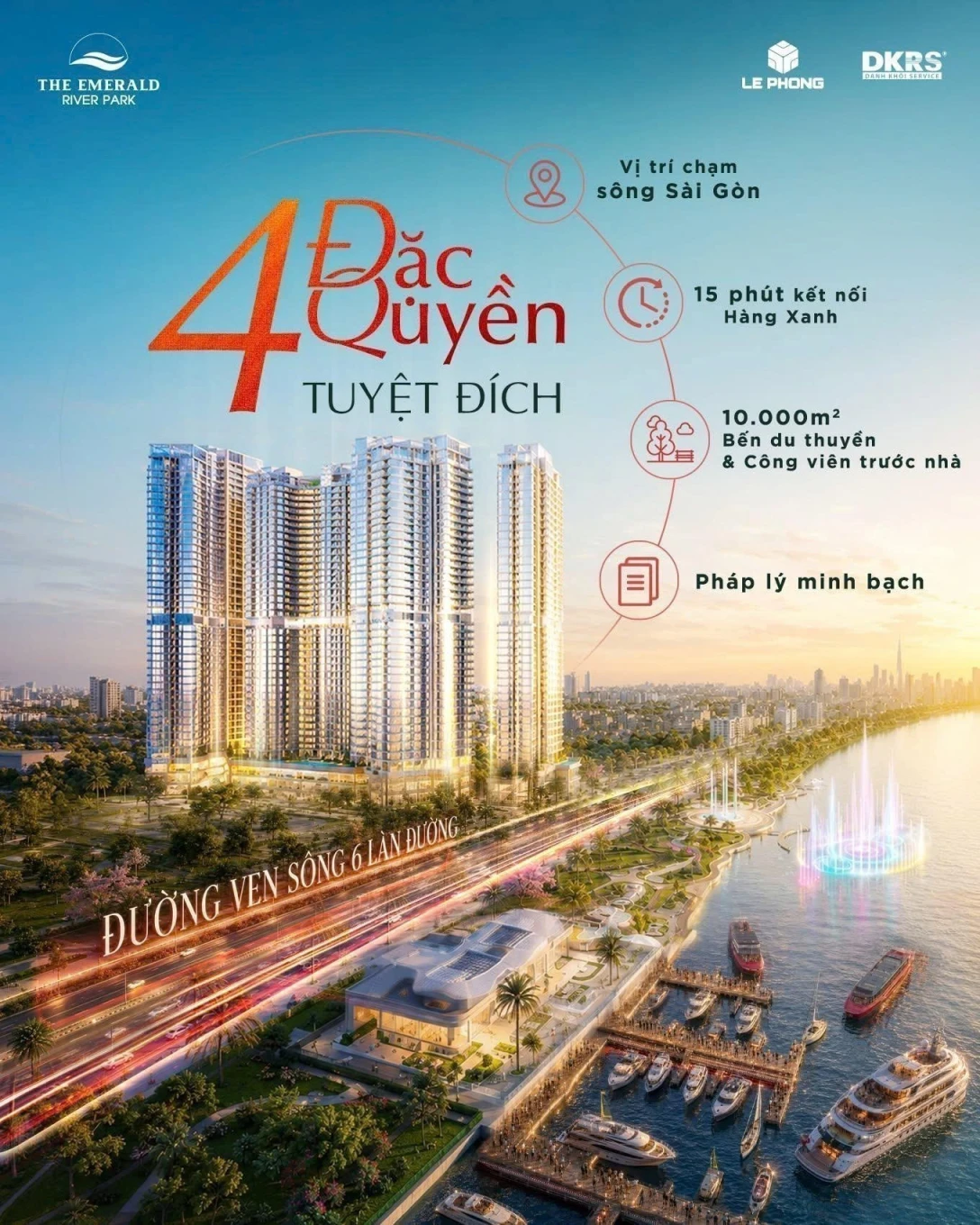 The Ememald River Park sở hữu lợi thế phát triển bên sông Sài Gòn chỉ 379tr/m2