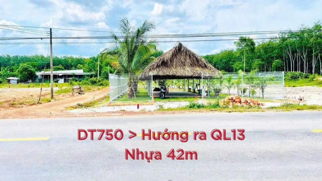 Bán đất mặt tiền DT750, đường nhựa lớn 46m, gần KCN Bàu Bàng, Dầu TIếng, đầy đủ tiện ích