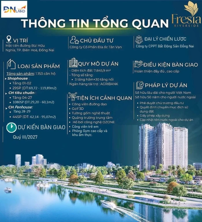 fresia riverside căn hộ cao cấp nhất biên hoà hiện nay chỉ với 400tr sở hữu ngay