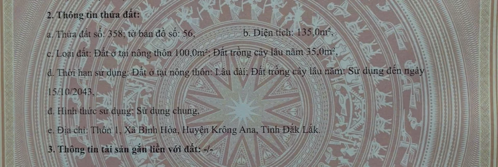 CHÍNH CHỦ BÁN ĐẤT ĐỐI DIỆN TRƯỜNG THCS LÊ VĂN TÁM