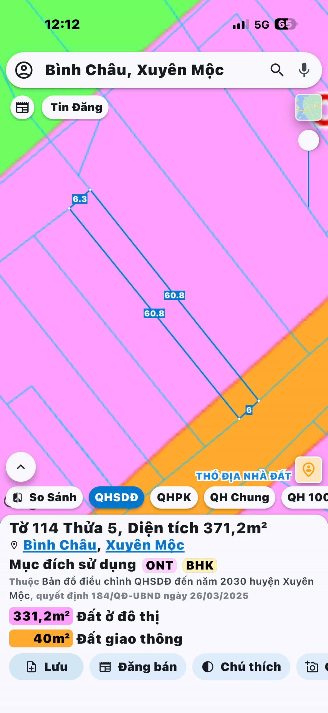 SIÊU PHẨM ĐẤT BÌNH CHÂU – XUYÊN MỘC  VỊ TRÍ ĐẮC ĐỊA, TIỀM NĂNG ĐẦU TƯ-35TR/M2