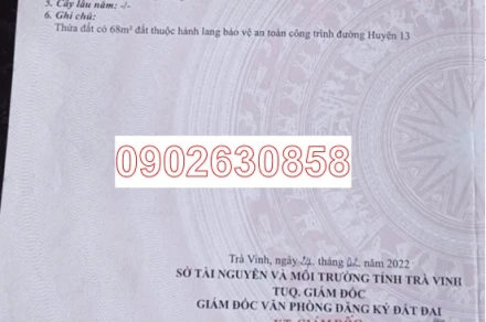 ⭐Chính chủ bán lô đất tiềm năng tại ấp Hòa Lạc A, (Lương Hòa A, Châu Thành, Trà Vinh), Vĩnh Long, 0902630858