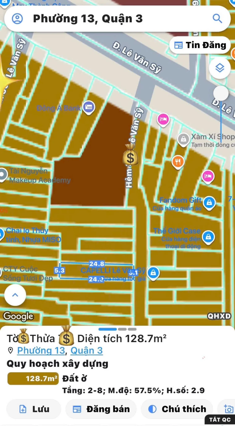 CHÍNH CHỦ Ở XƯA NAY GIỜ BÁN NHÀ HXH 8M Đ. LÊ VĂN SỸ ,QUẬN 3 - NGANG HIẾM 5M*26M - SỔ HỒNG VUÔNG CHUẨN ĐẸP * LH GIANG GIANG: 093.86.76.685