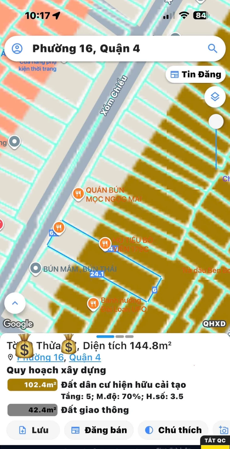 CHÍNH CHỦ CẦN BÁN NHÀ 2 TẦNG MTKD Đ.XÓM CHIẾU, QUẬN 4 - NGANG ĐẸP 6M*24M * LH GIANG GIANG: 093.86.76.685