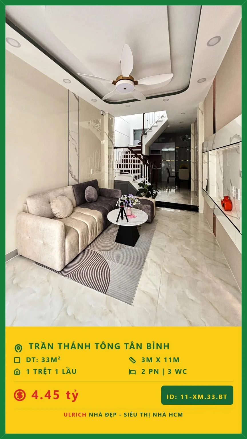 Bán Nhà Trần Thánh Tông gần Ga T3, hẻm 4m, 2 tầng, giá 4.45 tỷ