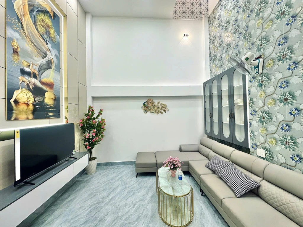 Hẻm ô tô đổ cổng Bùi Quang Là – thông Phan Huy Ích  46m²  1T 1Lửng 2L ST  4PN 6WC  Full nội thất xịn