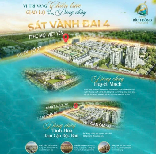 Bán lô liền kề Bích Động Lakeside - 114m2 – mặt đường 22m – giá chỉ từ 65 triệu/m²