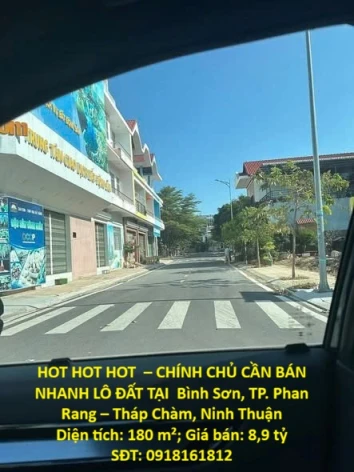 HOT HOT HOT  – CHÍNH CHỦ CẦN BÁN NHANH LÔ ĐẤT TẠI  Bình Sơn, TP. Phan Rang – Tháp Chàm, Ninh Thuận