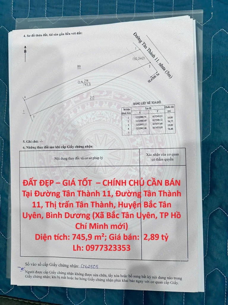 ĐẤT ĐẸP – GIÁ TỐT  – CHÍNH CHỦ CẦN BÁN Tại Đường Tân Thành 11, Đường Tân Thành 11, Thị trấn Tân Thành