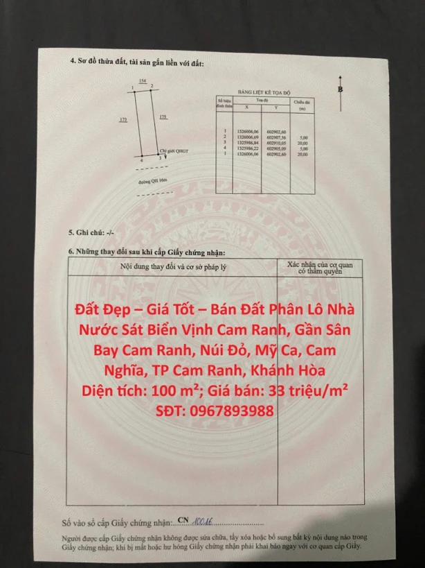 Đất Đẹp – Giá Tốt – Bán Đất Phân Lô Nhà Nước Sát Biển Vịnh Cam Ranh, Gần Sân Bay Cam Ranh,Khánh Hòa