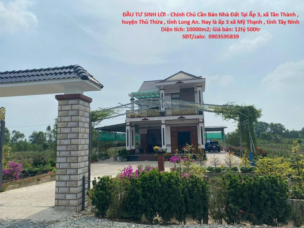 ĐẦU TƯ SINH LỜI - Chính Chủ Cần Bán Nhà Đất Tại Ấp 3, xã Tân Thành , huyện Thủ Thừa , tỉnh Long An