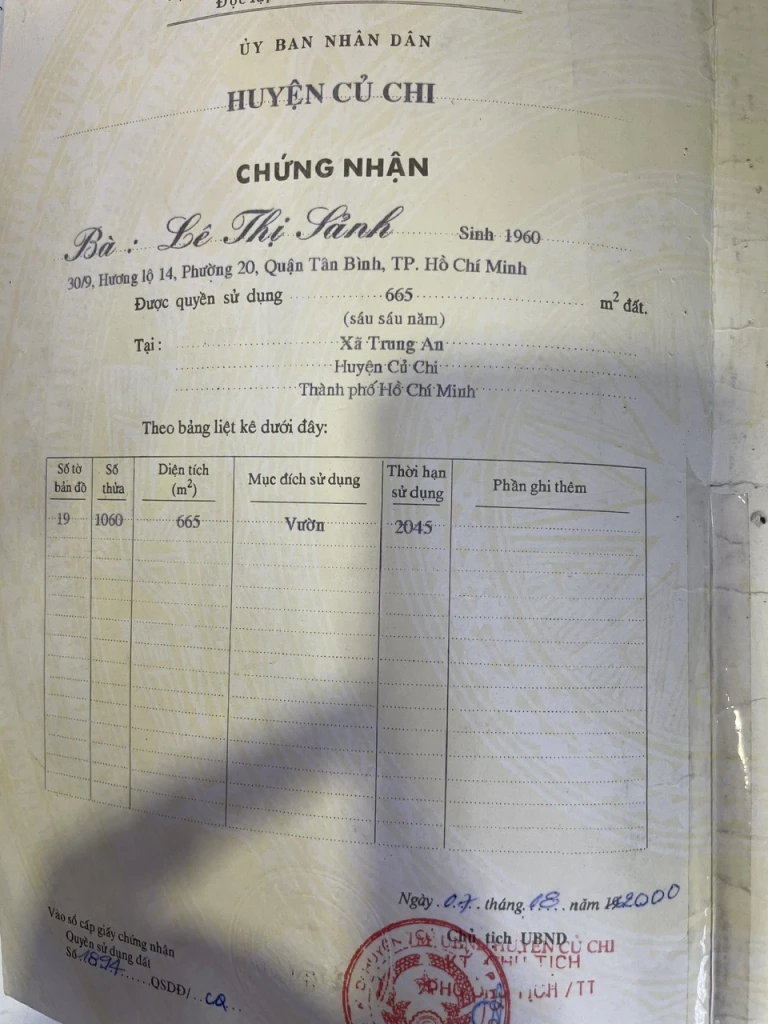 Cơ hội đầu tư sinh lời cao, bán lô đất 3 mặt tiền tại Xã Trung An, Củ Chi, Hồ Chí Minh.