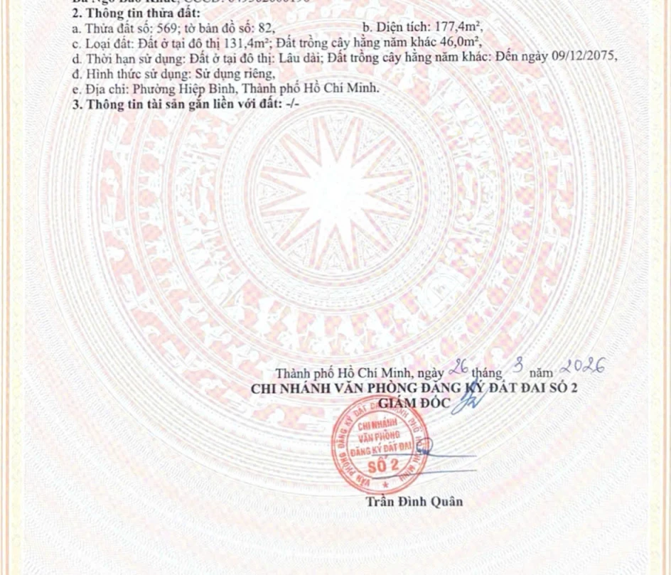 Bán Lô Đất diện tích khủng 177m2 tại 505/33 Quốc Lộ 13 cách cổng Vạn Phúc chỉ 200m