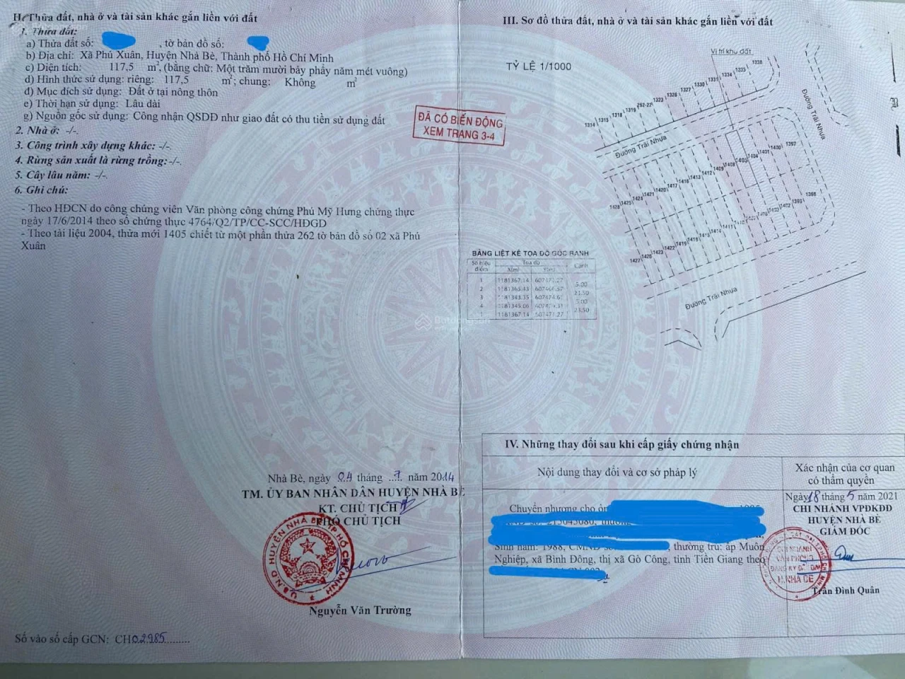 Bán đất nền sổ đỏ 5x23.5 đã có sổ KDC Phú Xuân giá 63tr thương lượng bao thủ tục sang sổ