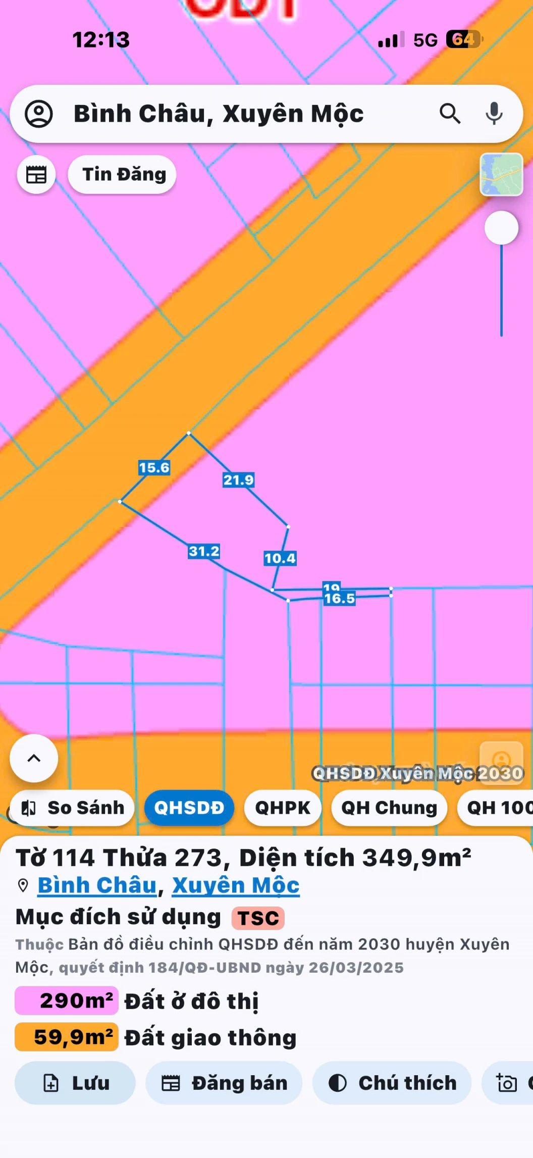 BÁN ĐẤT XÃ BÌNH CHÂU – XUYÊN MỘC  VỊ TRÍ ĐẮC ĐỊA, TIỀM NĂNG ĐẦU TƯ- 32TR/M2