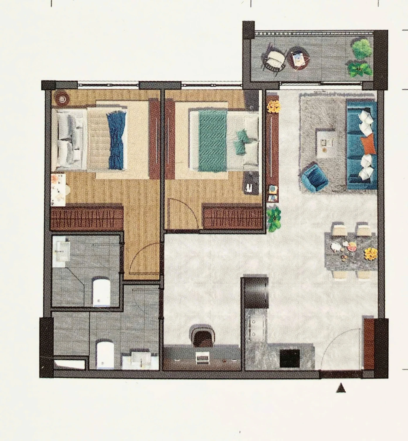 Chính chủ bán căn hộ Privia thiết kế 2PN+1 thông minh